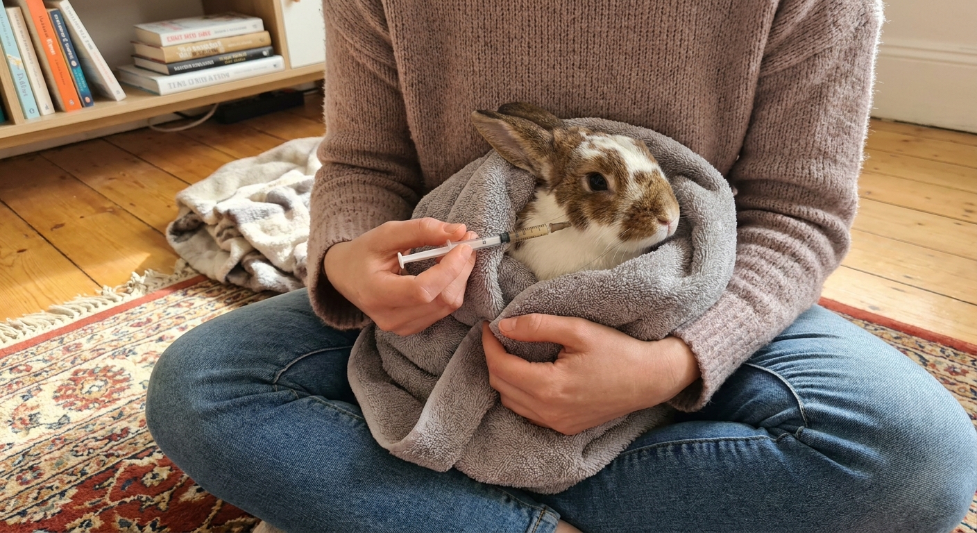 Safely Restrain and Syringe Feed a Resistant Rabbit or Guinea Pig