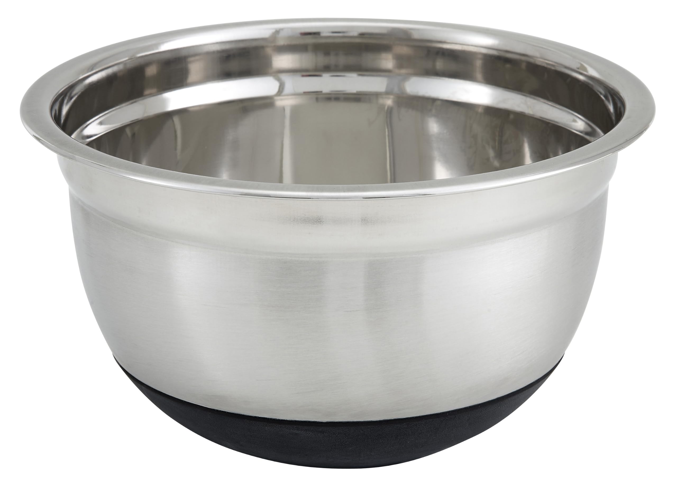 A stainless steel pet bowl with a black rubber ring on the bottom placed on a fleece liner in a small pet enclosure